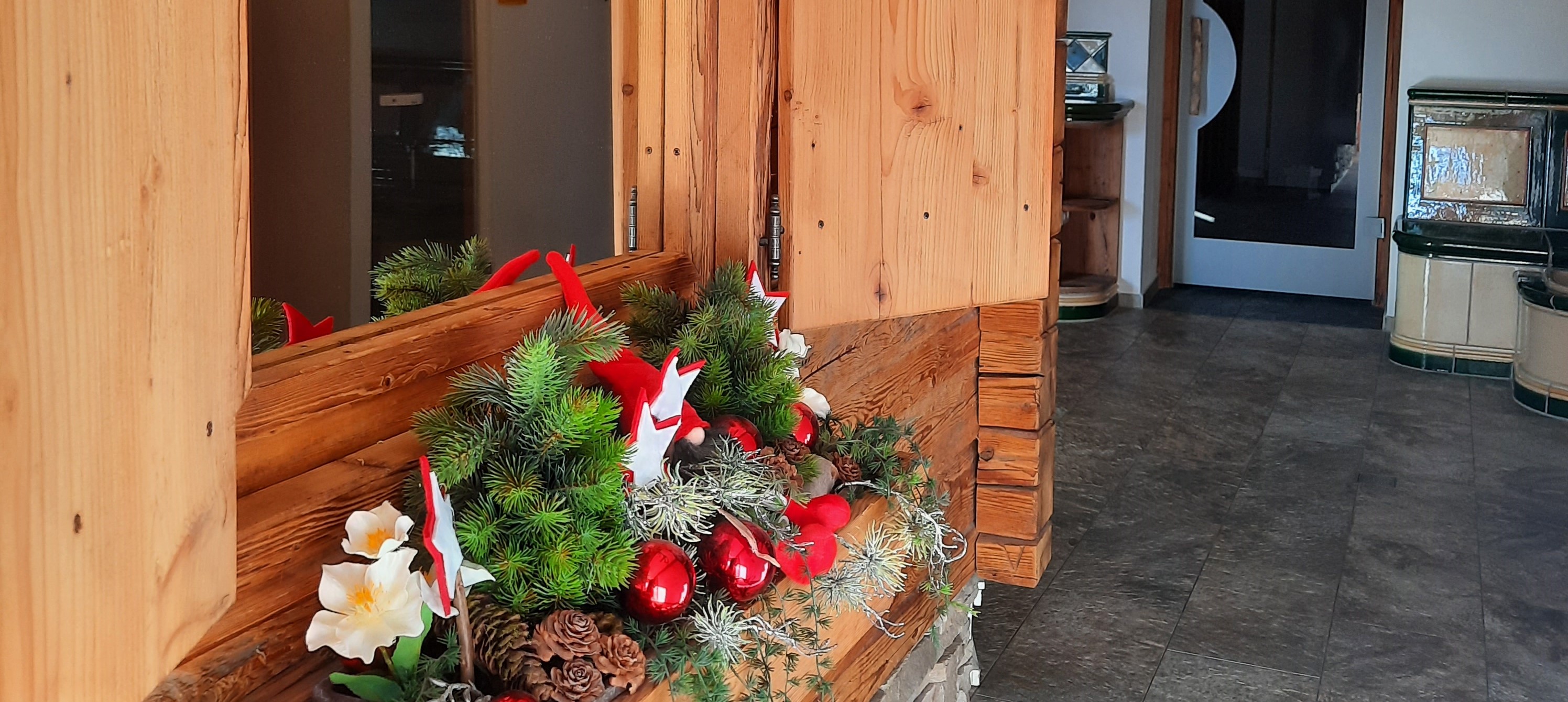 Weihnachtdeko in der Sauna Weihnachtdeko in der Sauna